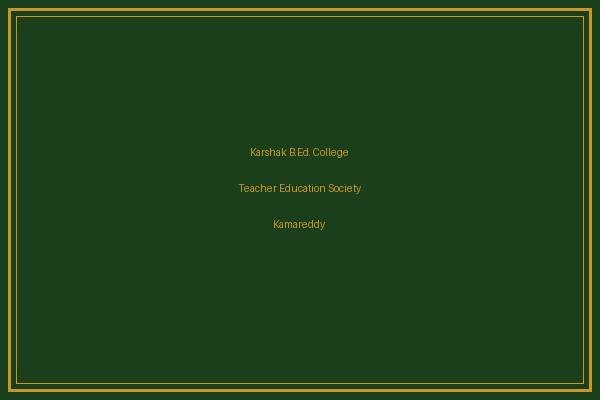 Karshak B.Ed. College Campus, Kamareddy